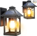 2 Pack Solar Wall Lanterns Outdoor with 3 Modes, Dusk to Dawn Motion Sensor LED Sconce Lights IP65 Waterproof, Exterior Front Porch Security Lamps Wall Mount Patio Fence Garage Decorative by CozyNest Decor