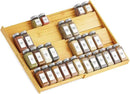 SpaceAid Bamboo Spice Drawer Organizer, (Need 3" Deep Drawer) Expandable 4 Tier Spices Rack for Cabinet, Kitchen Seasoning Storage Insert (Jars Not Included, From 12" to 23" Wide) by CozyNest Decor