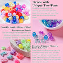 5 Boxes Bracelet Making Kit Pony Beads, 6x9mm Kandi Rave Beads & Hair Beads Set with UV Color Changing, Glow-in-Dark, Chrome & Alphabet Letters for Friendship Jewelry DIY Crafts by TinyTreasures Baby Boutique