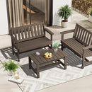 SERWALL HDPE Patio Coffee Table, Rectangle Outdoor Coffee Table, All Weather Patio Table for Deck, Pool, Balcony, Indoor or Outdoor Use, Coffee by CozyNest Decor