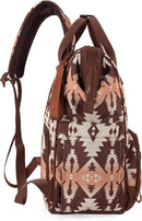 Wrangler Aztec Backpack Organized Daypack Travel Baby Bag with Stroller Strap and Side Bottle Pockets WG2204-9110BR by TinyTreasures Baby Boutique