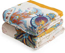 Boho Throw Blanket, 100% Organic Cotton Breathable Ultra Soft Bed Quilt Throw - All Season Floral Bird Butterfly Farmhouse Decor Blanket for Sofa Couch Chair and Gift. 60" x 80" by CozyNest Decor