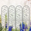 Metal Garden Trellis Rustproof Trellis for Climbing Plants Outdoor Flower Support Bird Deco (Black-4 Pack, 86.7"x19.7") by GreenHaven Gardens