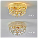 5-Light Crystal Flush Mount Chandelier Ceiling Light Fixture for Living Room Dining Room Bedroom Foyer Entryway Hallway Closet Bathroom (Gold D14) by CozyNest Decor