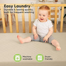 Waterproof Crib Mattress Protector Cover Fitted - 2-Pack Quiet Baby Crib Mattress Pad Sheets, 52" x 28" Soft Quilted Cotton Baby Sheet, Machine Washable, Easy Fit, Durable (Oat/Mavy) by TinyTreasures Baby Boutique