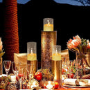 Battery Operated Candles with 6H Timer, 3 Pack Glass LED Flikcering Flameless Candles, Clear Pillar Candles with 3D Flame for Spring Wedding Home Bedroom Decor(Set of 3) by GreenHaven Gardens