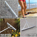 Colwelt Landscape Rake - 24Tines, Aluminum Head with 68" Handle, 24" Width for Beach & Lawn Care by GreenHaven Gardens