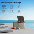 320 Gallon Outdoor Storage Box Patio Deck Box Waterproof, Resin Lockable Outside Large Storage Bin for Pool Cushion Furniture, Garden Tools UV-Resistant, Grey by CozyNest Decor