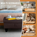 Ottoman Rectangular Storage Ottoman Bench, Flannel Footrest Stool Footstool with Lid for Living Room, Bedroom, Entryway, Dark Coffee, 28.5"x19"x17.5" by CozyNest Decor