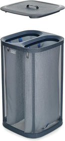 Joseph Joseph Tota 60 liter/15.8 gallon Laundry Hamper Separation Basket with lid, 2 Removable Washing Bags with Handles- Carbon Black by CozyNest Decor