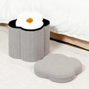 B FSOBEIIALEO Storage Ottoman Cube, Flowers Shaped Ottomans with Storage Foot Stool Footrest for Lving Room, Boucle Ottoman Seat for Dorm Room,Faux Teddy Fur, Grey 12.6"x12.6"x12.6" by CozyNest Decor
