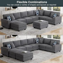 L Lengend Vansen Modular Sectional Sofa U Shaped Couch with Ottoman Modern Reversible Corner Sectional Couch for Living Room (Dark Grey, U Shaped Sofa-5) by CozyNest Decor