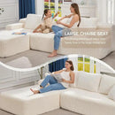Hobestluk Modular Sectional Sofa Couches 108" L-Shape Couch 3 Seat Modular Sofa Memory Foam Sectional Couches for Living Room, Boneless Couch with Oversized Chaise (White, Left Facing) by CozyNest Decor