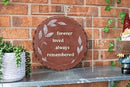 NAT & Jules Floral Laurel Wreath Leaves Pattern Dimensional Indoor Outdoor 12 inch Round Cast Resin Decorative Garden Stepping Stone, Patio, Walkway Sculpture Yard Art, Forever Loved Red by CozyNest Decor