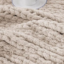 Battilo Chunky Knit Throw Blanket, Soft and Thick Chenille Throw Blanket, 50"x60" Handmade Cable Knit Crochet Blanket, Large Rope Knot Throw Blankets for Couch Sofa Bed Home Decor, Taupe by CozyNest Decor