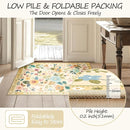 Floral 4x6 Area Rug Machine Washable Soft Print Boho Carpet Non Slip Doormat Low Pile Flower Area Rugs for Living Room Bedroom Nursery Kitchen Dining Room Indoor-Ivory/Yellow by TinyTreasures Baby Boutique