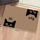 Mingnei Hi Bye Cat Welcome Doormat - Door Mat for Home Kitchen Entrance, Funny Black Cat Lover Floor Mat for Indoor/Outdoor Entryway Rug, 30x17 (Brown) by CozyNest Decor