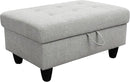 Ottoman Rectangular Storage Ottoman Bench, Flannel Footrest Stool Footstool with Lid for Living Room, Bedroom, Entryway, Gray, 35"x23.5"x17.5" by CozyNest Decor