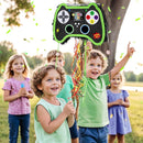 WERNNSAI Foldable Video Game Piñata - Pull String Gaming Birthday Party Supplies Extendable Piñata with Blindfold Bat and Tassels Game On Birthday Party Decoration Folding Piñatas for Classroom Game by TinyTreasures Baby Boutique