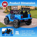 24V 2 Seater Ride On Truck with Remote Control 4WD Electric Car for Kids Ride On Car Battery Powered Ride On Toy Car with Music Player, LED Lights, Bluetooth, Rear Shock Absorber, Blue by TinyTreasures Baby Boutique