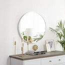 Fabuday Silver Round Mirror for Wall 24 inch - Circle Mirror for Bathroom, Entryway, Living Room, Hallway, Vanity Decor, Small Matte Metal Frame Mirrors by CozyNest Decor