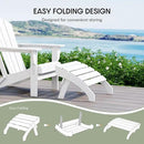 WestinTrends Dylan Outdoor Patio HDPE Adirondack Ottoman Footrest, White by CozyNest Decor