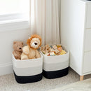 NaturalCozy Storage Cubes 11 Inch Cotton Rope Woven Baskets for Organizing, 3-Pack | Cube Storage Bin | Square Storage Baskets for Shelves Organizer, Classroom, Kids Toy Bins, Closet, Baby Nursery by TinyTreasures Baby Boutique