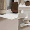JOOM White Metal Floating Shelf - Small Bathroom Display Shelf for Wall Storage (White, 16 in) by CozyNest Decor