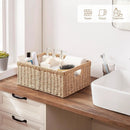 OIAHOMY Wicker Basket, Paper Shelf Basket with Built-in Handles, Rectangular Wicker Storage Bin for Pantry, Shelves, 1 Pack-Yellow by GreenHaven Gardens
