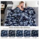 Cozy Bliss Faux Fur Throw Blanket for Couch, Fuzzy Soft Plush Thick Bubble Blanket for Sofa Bedroom Living Room, 50 * 60 Inches Tie-dye Blue by CozyNest Decor