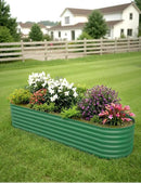 2 Pcs Raised Garden Beds Outdoor 8x2x1.5ft - Galvanized Steel Planter Box for Vegetables, Flowers, Rust-Resistant Garden Box, Easy Assembly Raised Beds, Durable Planters for Outdoor Plants, Green by GreenHaven Gardens