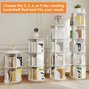 Rotating Bookshelf 5 Tier, 360 Degree Spinning Corner Bookcase with Lazy Susan, White Space Saving Tower Organizer for Small Spaces, Bedroom, Living Room, Adults by TinyTreasures Baby Boutique