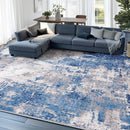 Washable Area Rugs 9'x12' Non-Slip Modern Abstract Soft for Living Room Entryway Bedroom, Print Pattern, Blue Grey Navy Gray by TinyTreasures Baby Boutique