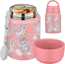 Soup Thermo for Hot Food Kids 16oz Insulated Food Jar Leakproof Thermo Lunch Container for Kids Wide-Mouth Stainless Steel Lunch Box for School with Handle Folding Spoon(3+) by TinyTreasures Baby Boutique