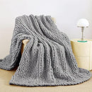Admitrack Chunky Knit Blanket Throw, 100% Hand Knit Chenille Throw Blanket for Sofa & Home Decor, Soft and Cozy Knitted Throw Blankets (Dark Gray，51""x63""), XNR08 by CozyNest Decor