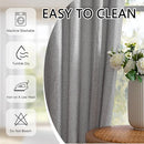 MYSKY HOME 90 Inches Long Living Room Curtains 2 Panels Boho Semi Sheers Light Filtering for Bedroom Windows, Linen Look Texture Soft Touch Country Back Tab, 50" Wide x 90" Long, Dove Grey, 2 Panels by CozyNest Decor