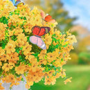 ‌20 Bundles Artificial Flowers for Outdoors‌ with 6 Faux Butterflies, UV Resistant ‌Fake Flowers‌ with Eucalyptus Leaves, ‌Artificial Plants Outdoor‌ for Patio Garden Porch Home Decor (Yellow) by CozyNest Decor