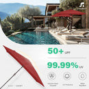 JEAREY 6.5x10 ft Rectangular Patio Umbrellas Outdoor Market Umbrella with Push Button Tilt and Crank, Rectangle Table Umbrella 6 Sturdy Ribs UV Protection for Pool Garden Backyard Deck, Red by GreenHaven Gardens