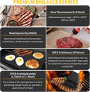 34Pcs Grill Accessories Grilling Gifts for Men, 16 Inches Heavy Duty BBQ Accessories, Stainless Steel BBQ Tools with Thermometer, Grill Mats for Backyard, BBQ Gifts Set for Men Women by GreenHaven Gardens