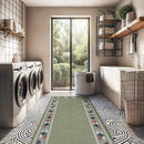 Beverly Rug Outdoor Runner Rug 2x7 Modern Floral Bordered Area Rugs for Indoor and Outdoor Patio Easy to Clean Non Shedding Living Room Porch Garden Washable Outside Carpet (2 x 7 Green) by CozyNest Decor
