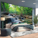 BSFHH Nature Tapestry Forest Tree Sea Cave Wall Hanging, Stream Through Rainforest Landscape Wall Art Tapestry for Bedroom Living room (Creek, 90"×70", Unframed) by CozyNest Decor