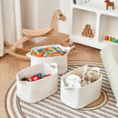 3 Packs Cotton Rope Woven Basket With Handles for Shelves -15"*10.2"*9.1"(White) by TinyTreasures Baby Boutique