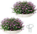 Galvanized Metal Planter Round Raised Garden Bed Kit for Gardening Outdoor，3x3x1ft 2PC Grow Garden Box Raised Flower Bed，Round Galvanized Planter Outdoor Large Metal Fire Pit Ring White by GreenHaven Gardens