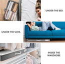 HOMELUX THEORY 2pc Low Profile Under Bed Storage Containers, Thin Under Couch Storage Organizer with Bins & Lids, Underbed Storage Box Ideal for Seasonal Clothes, Blankets, Fabric & Shoes (LightGray) by CozyNest Decor