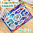 Kids Rug, Space Themed Baby Play Mat, 4x6 Ft Playroom Rug, Colorful Cartoon Outer Space, Planet, Rocket, Spaceship Road Carpet for Playroom, Educational Learning Carpet for Kids Mat by CozyNest Decor