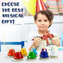 MINIARTIS Desk Bells for Kids | Educational Music Toys for Toddlers 8 Notes Colorful Hand Bells Set | Kids Musical Instrument with 15 Songbook | Great Birthday Gift for Children by TinyTreasures Baby Boutique