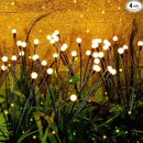 4Pack 32LED Spring Solar Swaying Lights Outdoor Solar Powered Firefly Lights Garden Decor Waterproof Pathway Light Sway by Wind Landscape Lights Warm Yellow for Pathway Lawn Patio Courtyard Decor by GreenHaven Gardens