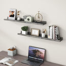 36 Inches Floating Shelves for Wall, Solid Pine Wood Picture Ledge Shelves, Wall Shelves with Lips, Nursery Book Shelves for Toys Storage Living Room Bedroom Photo Frames (2 Pcs, Grey) by TinyTreasures Baby Boutique