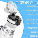 OLDLEY 25 oz Water Bottle, Motivational Water Bottle with Time Marker, Sports Water Bottle With Strap, Leakproof & BPA Free Large Water Bottles for School, Gym, Travel, Outdoor, Tritan,Transparent by CozyNest Decor