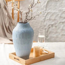 Ceramic Vase for Home Decor,11.6 Inch Flower Vases，Decorative Blue Vase for Pampas Grass，Modern Art Texture Vases for Home Entryway Living Room Dining Table Farmhouse Office Decor-Mat Blue by GreenHaven Gardens